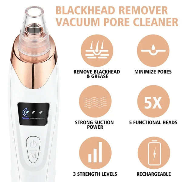 Electric Blackhead Remover Vacuum Cleaner Black Spots Removal Facial Deep Cleansing Pore Cleaner Machine